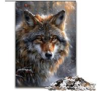 Puzzle da 1000 pezzi per adulti "Lupo nella neve", puzzle in cartone per un intrattenimento rilassante, perfetto regalo di Natale e decorazione per la casa, dimensioni 38x26CM