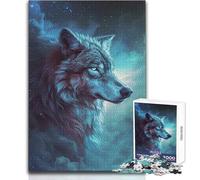 Puzzle da 1000 pezzi per adulti Lupo nello spazio Galassia Rilassante e calmante Hobby da interno Giocattolo per il tempo libero dalla vestibilità perfetta Dimensioni 38x52cm