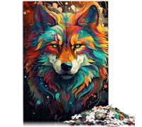 Puzzle da 1000 pezzi, per adulti, lupo neon, puzzle impossibile, divertente per la casa, regalo di compleanno, regalo di viaggio per adolescenti a partire dai 14 anni, 26 x 38 cm