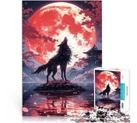 Puzzle da 1000 pezzi per adulti lupo nero giapponese per il giocattolo di sfida del gioco educativo Collezione di artisti, Belle arti 38x26cm