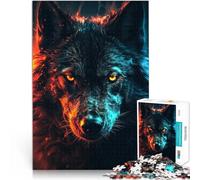 Puzzle da 1000 pezzi per adulti lupo nero scatenato Giocattolo educativo intellettuale decomprimente offerte come regali per tutta la famiglia 38x52cm