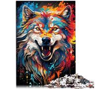 Puzzle da 1000 pezzi, per adulti, lupo, puzzle impossibile, aiuta il cervello ad allenarsi e sviluppare pazienza adolescenti dai 14 anni, 26 x 38 cm