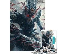 Puzzle da 1000 pezzi per adulti lupo samurai guerriero gioco intellettuale gioco per famiglie adatto alle coppie ottimo regalo per gli amanti dei giochi (dimensioni 50x75cm)