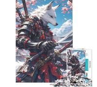 Puzzle da 1000 pezzi per adulti Lupo Samurai Sotto i Ciliegi in fiore Puzzle da 1000 pezzi Decorazione per la casa Giocattolo Modello da assemblare Divertimento in famiglia e serate di gioco (50x75cm)
