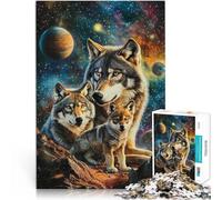 Puzzle da 1000 pezzi per adulti Lupo sul pianeta Fatto di carta，Adatto a persone dai 14 anni in su per il gioco educativo sfida giocattolo Regali interessanti per ridurre lo stress。misurare：26x38cm