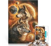 Puzzle da 1000 pezzi per adulti Lupo sul pianeta per il giocattolo di sfida del gioco educativo Lista dei desideri con Babbo Natale 52x38cm