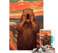 Puzzle da 1000 pezzi per adulti "L'urlo del capibara" regalo gioco educativo gioco intellettuale opera d'arte regalo attività per famiglie (dimensioni 38x26cm)