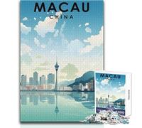 Puzzle da 1000 pezzi per adulti Macao Cina Viaggio Giocattolo Gioco intellettuale Migliora la memoria Giocattoli antistress Dimensioni 50x75cm