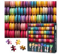 Puzzle da 1000 pezzi per adulti - Macarons & Dessert Art con motivo caramelle di alta qualità, tavola puzzle di alta qualità, 27,5 x 19,7 pollici