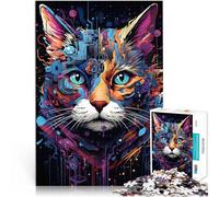 Puzzle da 1000 pezzi per adulti Macchina con testa di gatto cyborg Giochi educativi Decorazione della casa Ottimi regali e giocattoli 26x38cm