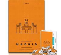 Puzzle da 1000 pezzi per adulti Madrid Spagna, aiuta il cervello ad allenarsi, giocattoli avvincenti per coltivare la pazienza, collezione di artisti, belle arti (75x50cm)