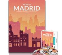 Puzzle da 1000 pezzi per adulti Madrid Spagna, aiuta il cervello ad allenarsi, giocattoli avvincenti per coltivare la pazienza, collezione di artisti, belle arti (38x26cm)
