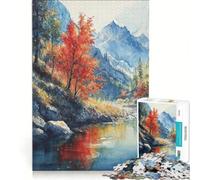 Puzzle da 1000 pezzi per adulti, Maestosa Maestà del Fiume Autunnale, Gioco Impossibile, Per passare il tempo durante le vacanze a casa, Regalo di compleanno, Regalo di viaggio, 38x52cm