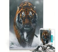 Puzzle da 1000 pezzi per adulti maestosa tigre in libertà gioco educativo difficile e stimolante gioco unico e avvincente 38x26cm
