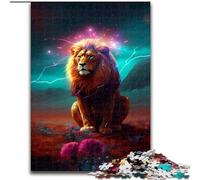 Puzzle da 1000 pezzi per adulti, maestoso leone su Marte, puzzle in legno, idea regalo per le feste, opera d'arte umoristica, opera d'arte dettagliata, 1000 pezzi(50x75cm)