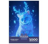 Puzzle Da 1000 Pezzi Per Adulti Magical Blue Cat Snow Puzzle Per Adulti Giochi Rilassanti Sfida Difficile Regalo Di Compleanno, Regali, 38x26cm/1000pcs