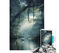 Puzzle da 1000 pezzi per adulti magico e misterioso bosco gioco rompicapo antistress ideale come regalo (dimensioni 50x75cm)