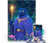 Puzzle da 1000 pezzi per adulti Mago Gatto Nero per il giocattolo di sfida del gioco educativo Decorazioni e regali unici per la casa 38x26cm