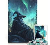 Puzzle da 1000 pezzi per adulti "Mago sotto l'aurora boreale" antistress difficile ideale come regalo di Natale 50x75cm