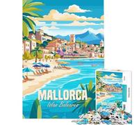 Puzzle da 1000 pezzi per adulti Maiorca Isole Baleari sfida educativa decorazione da parete giocattolo antistress per ragazzi dai 14 anni in su (38x52cm)