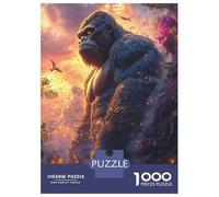 Puzzle Da 1000 Pezzi Per Adulti Majestic Gorilla in A Lush Jungle Puzzle Per Adulti Gioco Pratico Vacanza A Casa Passatempo Riduzione Dello Stress Regali 52x38cm/1000pcs