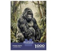 Puzzle Da 1000 Pezzi Per Adulti, Majestic Gorilla in Lush Forest, Esperienza Puzzle Rilassante, Divertimento Invernale, Cartone Premium, 52x38cm/1000pcs