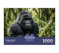 Puzzle Da 1000 Pezzi Per Adulti Majestic Gorilla in Lush Green Forest Puzzle Per Adolescenti Giocattolo Decorazione Da Parete Antistress Divertimento Attività A Casa, 52x38cm/1000pcs