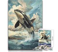 Puzzle da 1000 pezzi per adulti Majestic Orca Rising, rilassante e calmante, hobby da interni, giocattolo per il tempo libero, perfetto e preciso, dimensioni 50x75cm