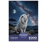 Puzzle Da 1000 Pezzi Per Adulti Majestic White Lion Under The Milky Way Puzzle Per Adulti Gioco Per Famiglie Un'opera D'arte Regali Unici Per Compleanno E Natale 52x38cm/1000pcs
