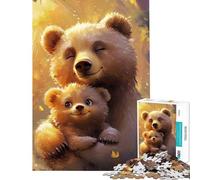 Puzzle da 1000 pezzi per adulti mamma orsa e cucciolo giocattolo antistress per adulti ideale per rilassarsi a casa per ammazzare il tempo e per allenare la mente (dimensioni 38x26cm)