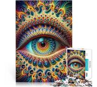 Puzzle da 1000 pezzi per adulti Mandala frattale Occhio 01 Giocattoli di gioco impegnativi Decorazione murale Regali unici per compleanno e Natale 38x26cm
