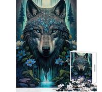 Puzzle da 1000 pezzi per adulti Mandala Lupo nella giungla Decorazione per la casa Giocattoli Ottimi regali e giocattoli Gioco pratico Ogni pezzo è unico - Dimensioni 50x75cm