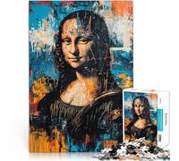 Puzzle da 1000 pezzi per adulti Manifesto della Gioconda espressionista Assemblaggio del modello Lista dei desideri con Babbo Natale 52x38cm