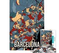 Puzzle da 1000 pezzi per adulti mappa della città di Barcellona Spagna arte giochi rilassanti giocattoli educativi regali per il Secret Santa attività per la famiglia (dimensioni 38x26cm)