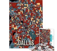 Puzzle da 1000 pezzi per adulti mappa della città di Dallas color terra sfida per l'intelligenza giocattolo avvincente giochi rilassanti attività per la famiglia regalo divertente (dimensioni 38x26cm)