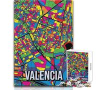 Puzzle da 1000 pezzi per adulti, mappa della città di Valencia, Pop Art, giocattoli, giochi educativi, migliora la memoria, opera d'arte, regalo, dimensioni 38x26cm