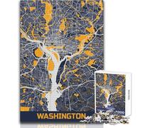 Puzzle da 1000 pezzi per adulti, mappa di Washington DC, divertimento in famiglia e serata di giochi, ma anche un'opera d'arte divertente e umoristica, formato regalo 38x26cm