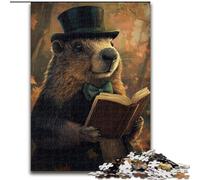 Puzzle da 1000 pezzi per adulti Marmotta che legge un libro Puzzle da 1000 pezzi per adulti Natale o compleanni (dimensioni 50x75cm)