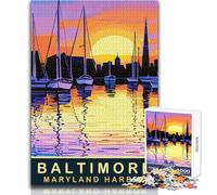 Puzzle da 1000 pezzi per adulti Maryland Harbor Baltimora Giocattoli Giochi educativi Idee regalo perfette per decorazioni Dimensioni 38x52cm