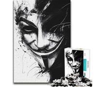 Puzzle da 1000 pezzi per adulti Maschera anonima Arte Vendetta Difficile Giochi rilassanti Adatto dai 14 anni in su 38x26cm