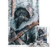 Puzzle da 1000 pezzi per adulti Maschera antigas post-apocalittica Decorazione per la casa Giocattoli Regali di compleanno Giochi rilassanti Decompressione intellettuale Dimensioni 38x26cm