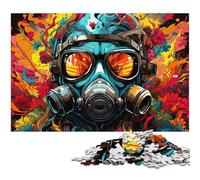 Puzzle da 1000 pezzi per adulti maschera antigas psichedelica colorata puzzle difficile ottimo regalo e giocattolo per adolescenti dai 14 anni in su 1000 pezzi (38x26 cm)