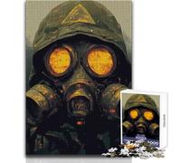 Puzzle da 1000 pezzi per adulti Maschera antigas Punk Divertente e tranquillo Tempo libero Giocattolo di precisione esatto Dimensioni 38x26cm