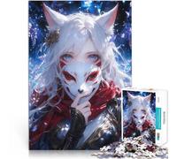 Puzzle da 1000 pezzi per adulti Maschera di volpe con volto nascosto Difficile Duro con pezzi completamente interconnessi di forma casuale 52x38cm