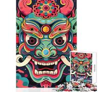 Puzzle da 1000 pezzi per adulti maschera giapponese Oni Yokai giocattoli antistress ottimi regali e giocattoli giochi rilassanti attività divertenti a casa dimensioni 38x26cm