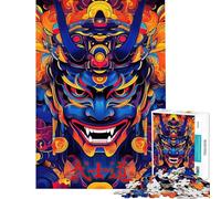 Puzzle da 1000 pezzi per adulti maschera Oni arte digitale giapponese gioco per famiglie sfida impegnativa regalo per amici e parenti (dimensioni 38x52cm)