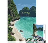Puzzle da 1000 pezzi per adulti Maya Bay Thailandia Giocattoli antistress Regali per donne Uomini Gioco educativo Interazione genitore-figlio Dimensioni 50x75cm