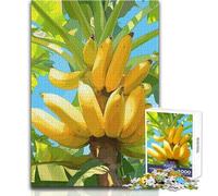 Puzzle da 1000 pezzi per adulti, mazzo di banane su albero, arte digitale, rilassante, per il tempo libero, preciso, ad incastro, giocattolo di precisione, dimensioni 38x52cm