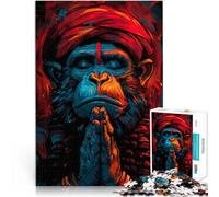 Puzzle da 1000 pezzi per adulti Meditazione della scimmia Allena il tuo cervello e le tue mani con poster abbinato e foglio di quiz 70x100cm