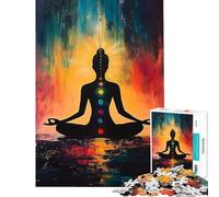 Puzzle da 1000 pezzi per adulti meditazione sui chakra pittura impegnativa da completare antistress gioco educativo per maggiori di 14 anni (50x75cm)